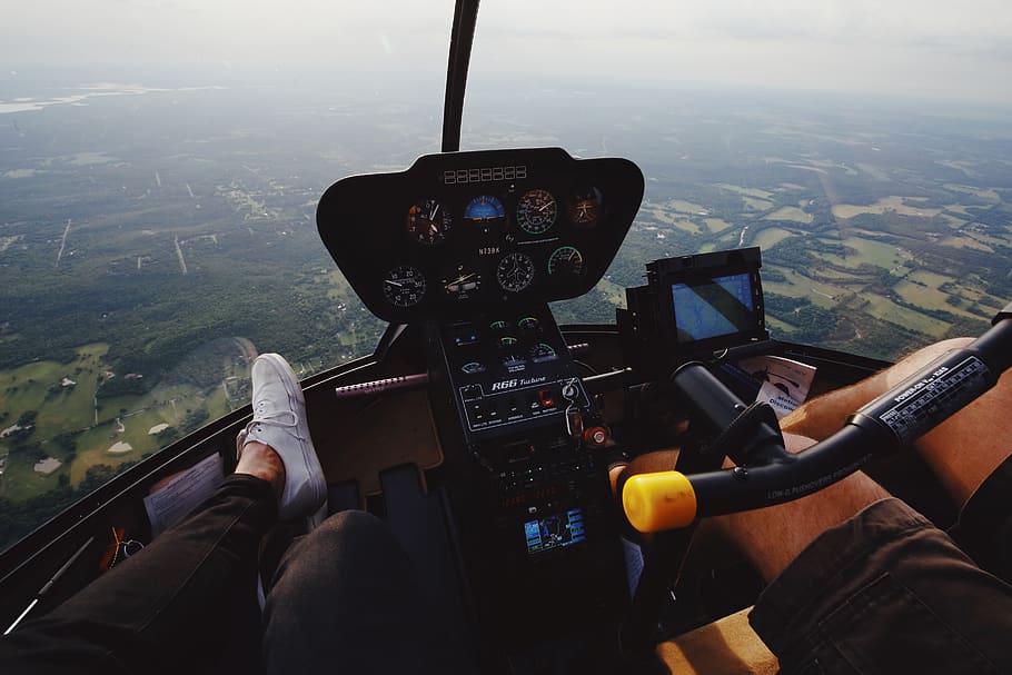 black helicopter control panel, cockpit, skiatook, united states, HD wallpaper