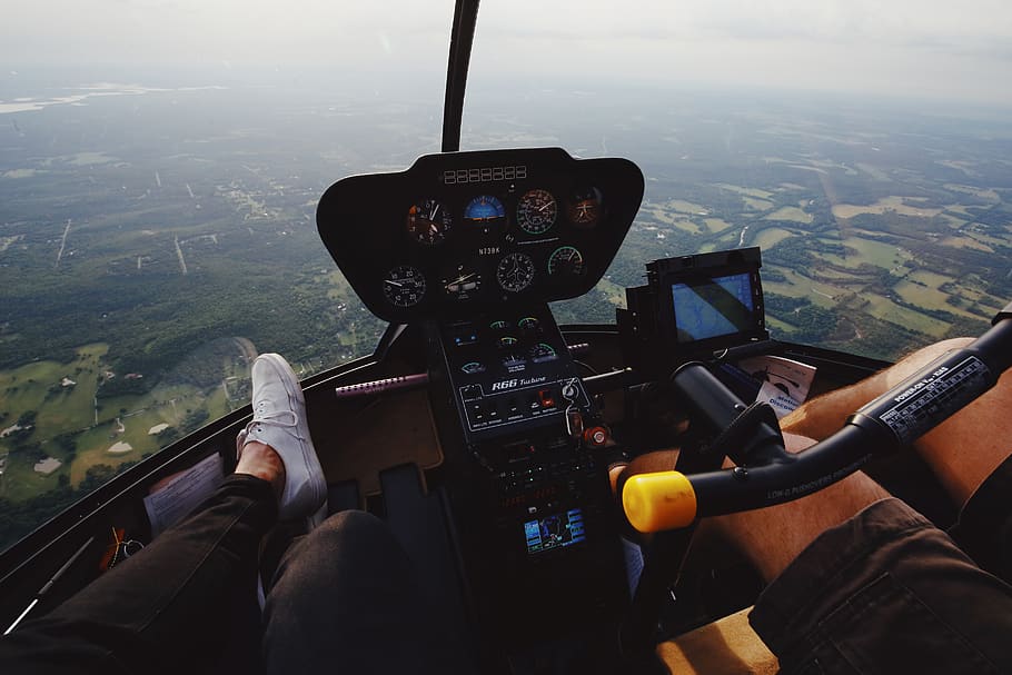 black helicopter control panel, cockpit, skiatook, united states HD wallpaper