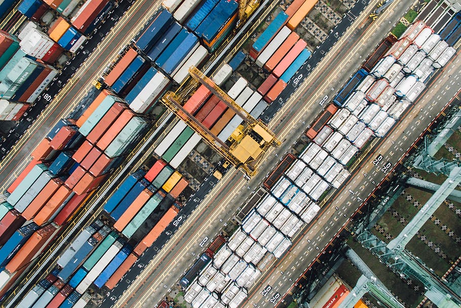 container, van, export, travel, cargo, wharf, block, transportation HD wallpaper