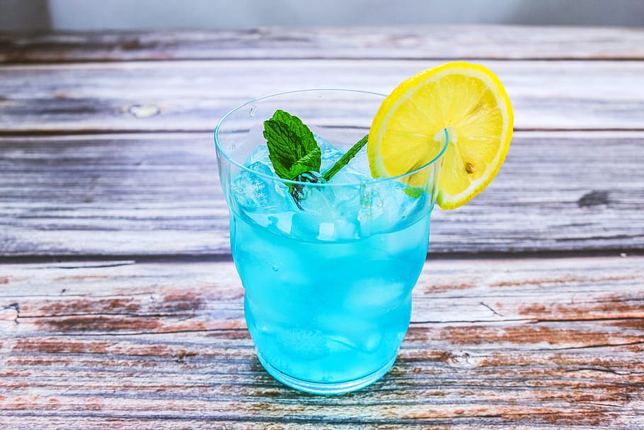 cocktail, beverage, lemon, ice, water glasses, mint, drink HD wallpaper