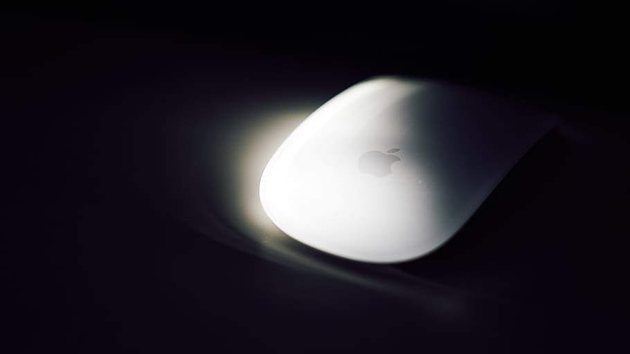 apple, mouse, magic mouse, hardware, computer, black background HD wallpaper