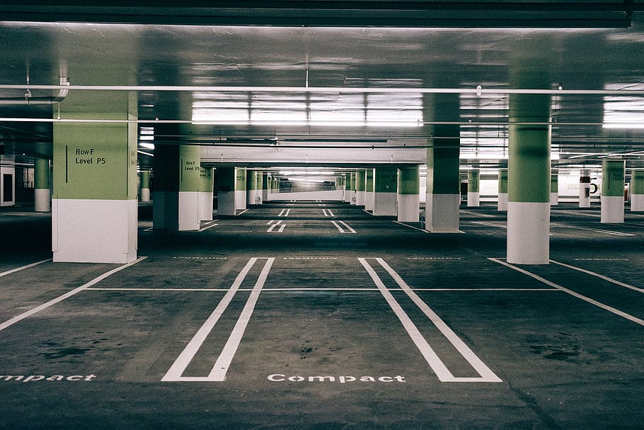 Parking Lot Interior, multi-storey car park, architecture, transportation, HD wallpaper