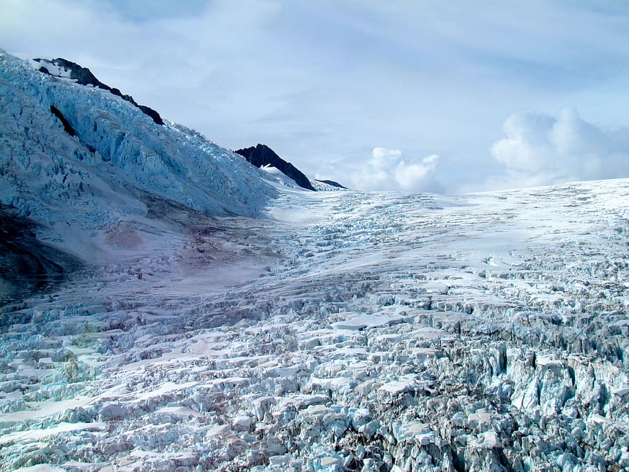 snowfield during daytime, sky, cold temperature, cloud - sky HD wallpaper