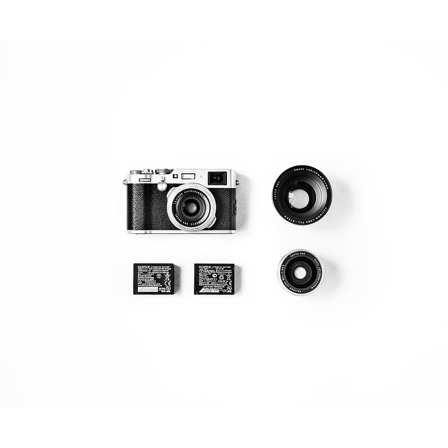 black and gray SLR camera set, camera - photographic equipment HD wallpaper