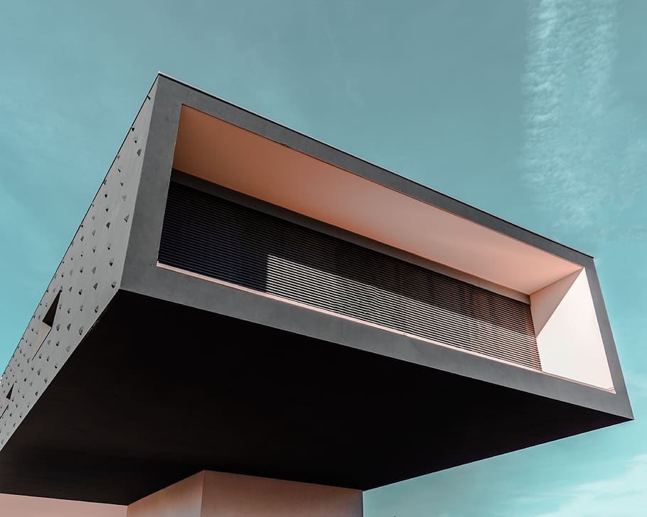 black building, architecture, low angle view, built structure HD wallpaper