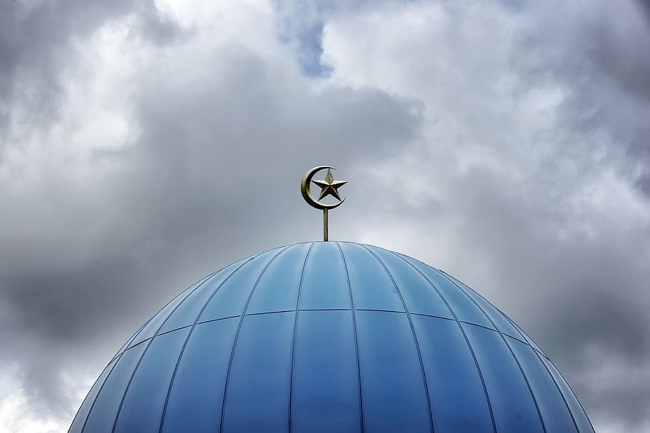 Silver Mosque Top Dome Ornament, architectural design, bright HD wallpaper
