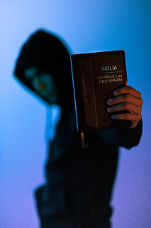 man holding Bible, human, person, text, book, fog, flow, diary HD wallpaper