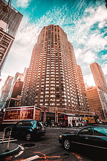 building, vertical, urban, sunset, new york city, nyc, skyscrapper HD wallpaper