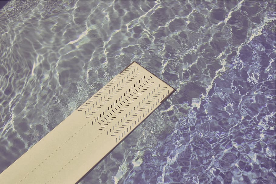 diving board, pool, water, text, communication, no people, high angle view HD wallpaper