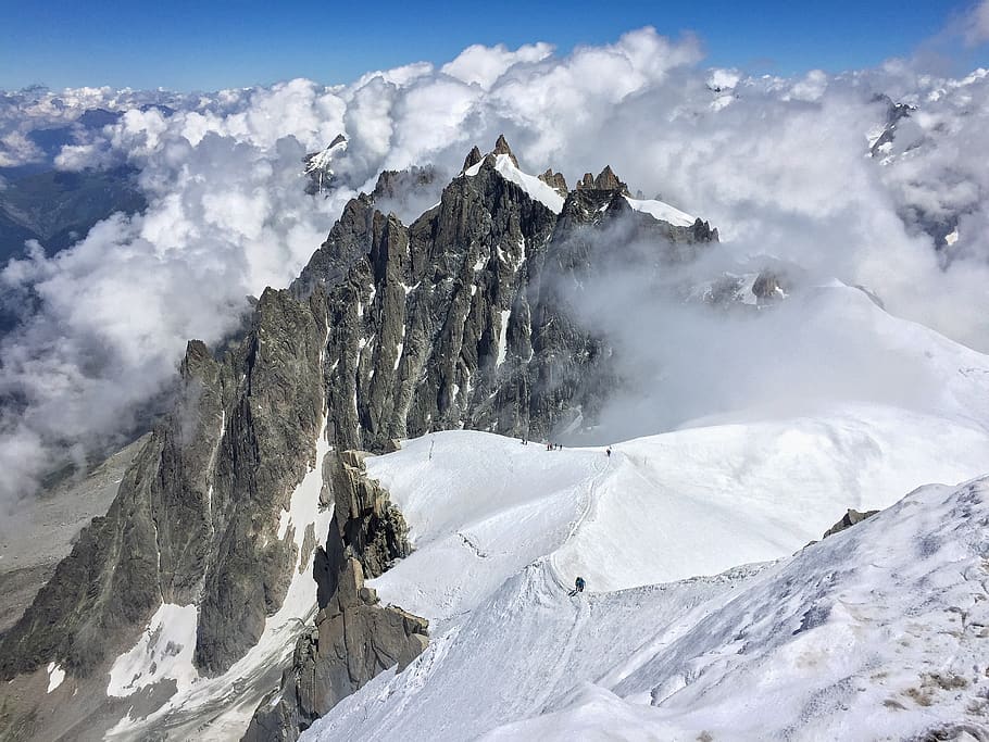 mountain peak, nature, outdoors, mountain range, ice, snow, glacier HD wallpaper