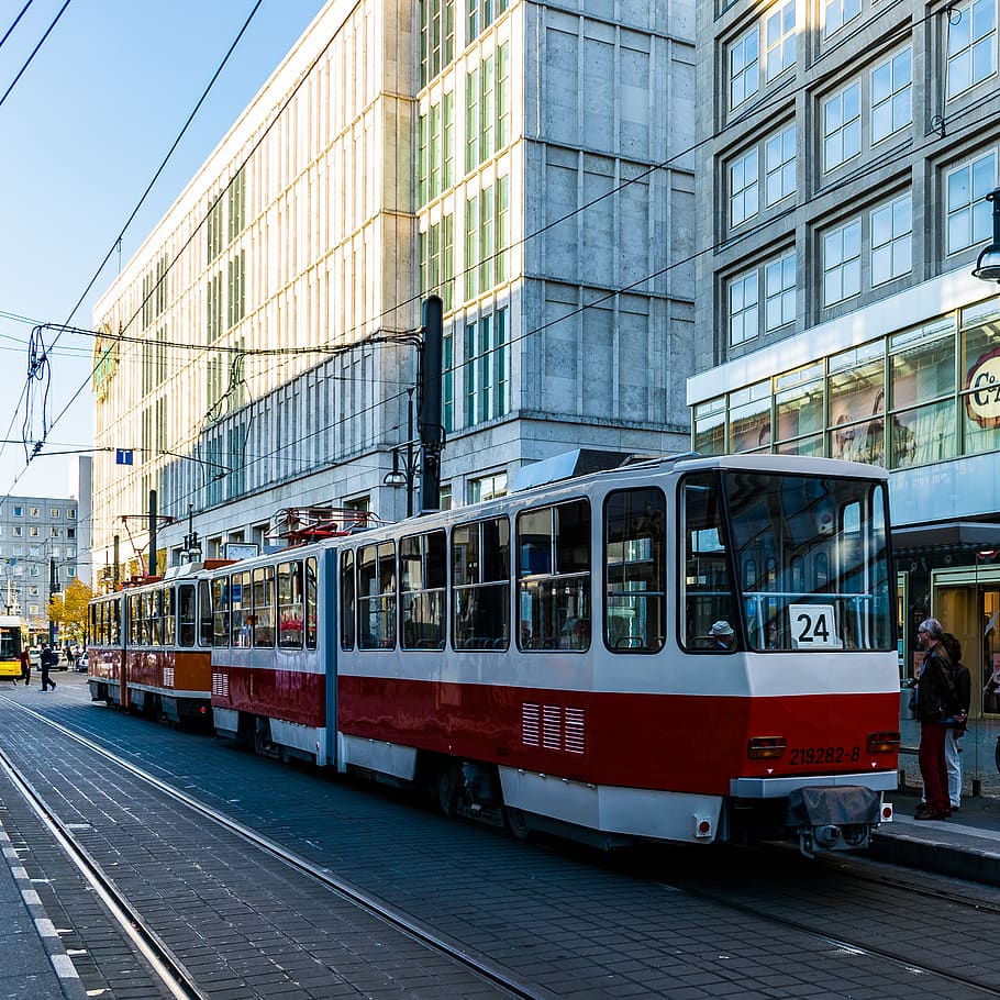 berlin, alexanderplatz, germany, tram, mode of transportation, HD wallpaper