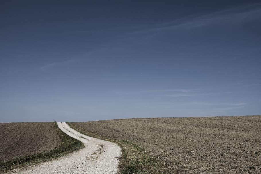 field path, countryside, nature, summer, rural, landscape, sky HD wallpaper