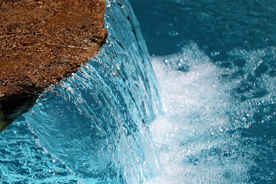 water, background, waterfall, blue, nature, liquid, ocean, wet HD wallpaper