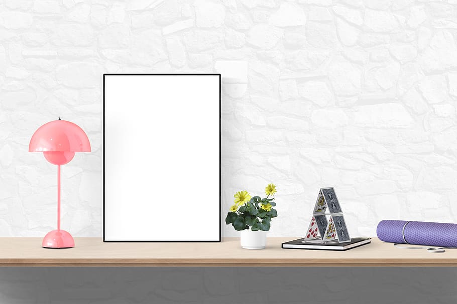 poster, frame, lamp, card, mat, plant, table, flower, flowering plant HD wallpaper