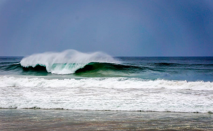 australia, manly beach, sea, motion, wave, water, sky, aquatic sport, HD wallpaper