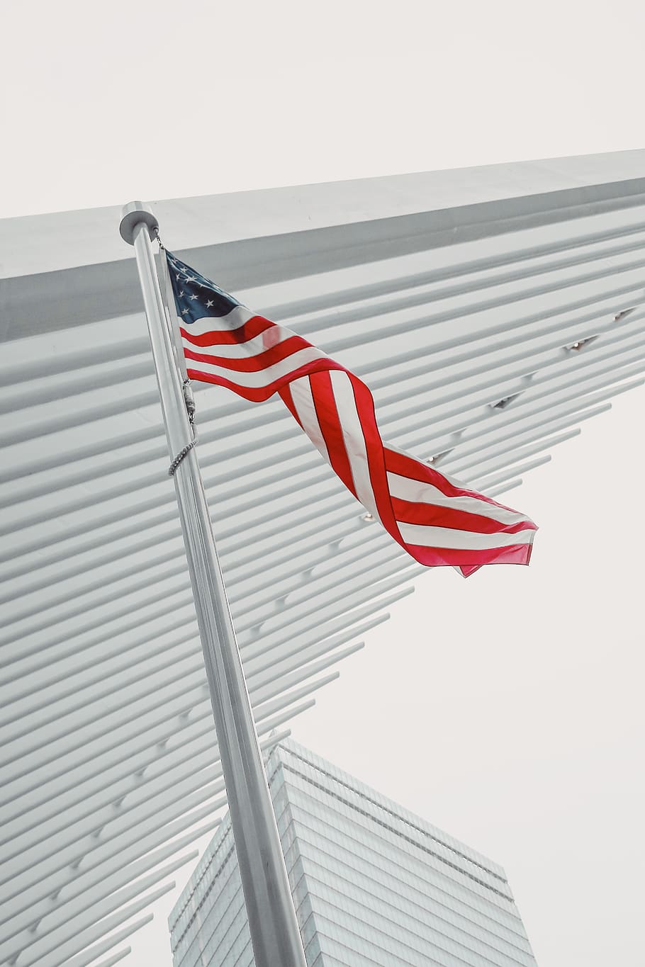 flag of U.S.A, symbol, american flag, white, oculus, ny, city, HD wallpaper