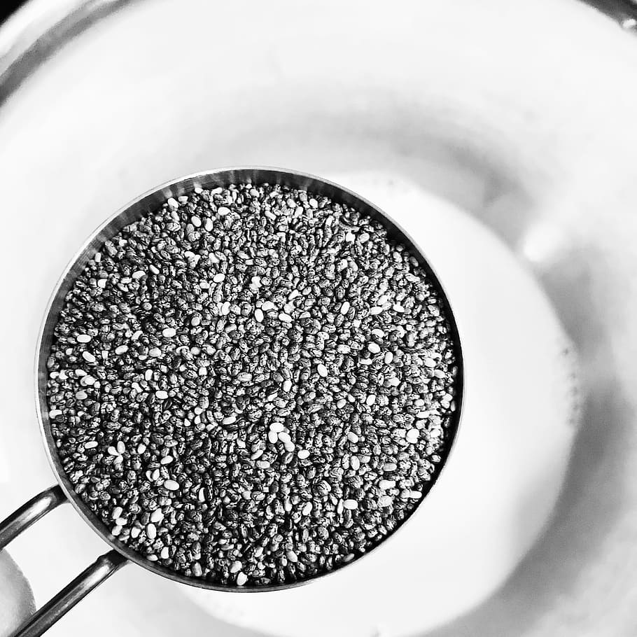 Grayscale Photography of Grains on Cook Pot, container, cooking pot HD wallpaper