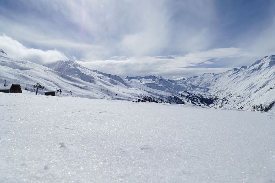 snow, winter, mountain, cold, ice, nature, panorama, landscape HD wallpaper