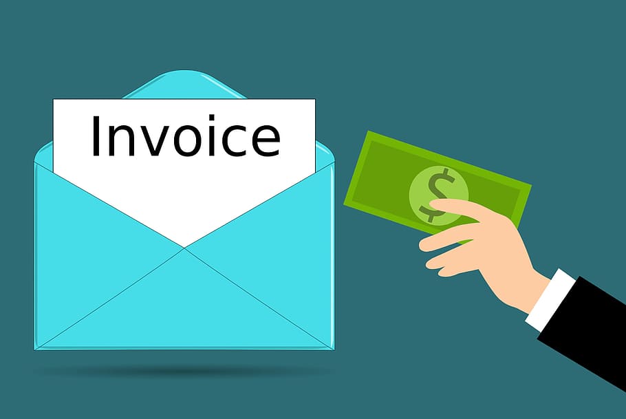 Illustration of paying an invoice., bill, template, invoice icon