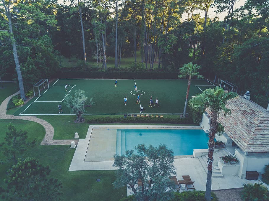 houston, united states, house, goals, pool, paradise, texas, HD wallpaper