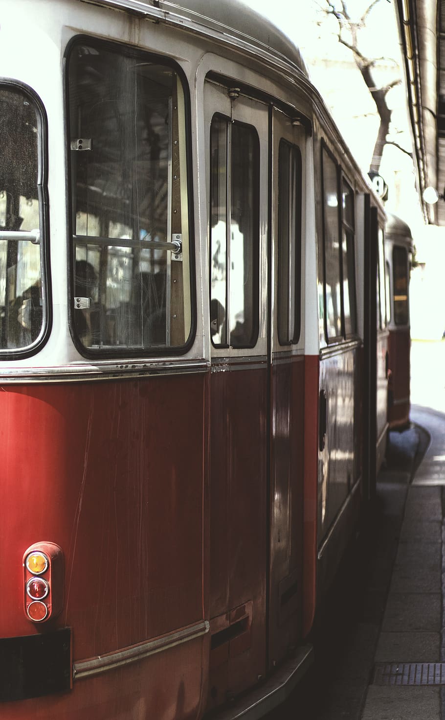 red and white train on subway, public transportation, mode of transportation HD wallpaper