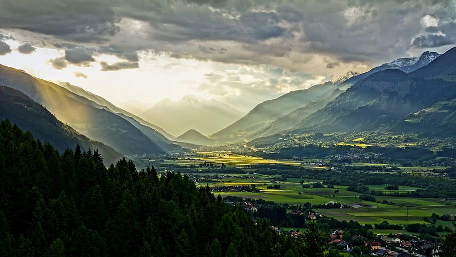 landscape, sunset, carinthia, austria, mölltal, mountains HD wallpaper