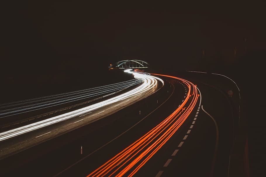 Time Lapse Photography Of Vehicles On Road During Nightime, expressway HD wallpaper