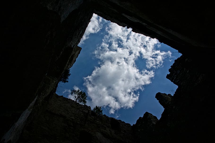 castle, ruin, sky, clouds, sun, walls, sony, davidcohenphotography.com HD wallpaper