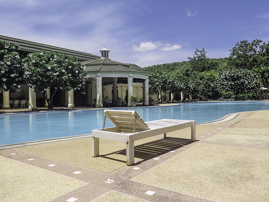 sunbath, estate, modern, home, pool, mansion, house, architecture, HD wallpaper