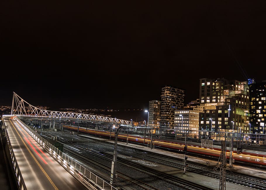 oslo, norway, night, architecture, city, illuminated, built structure HD wallpaper