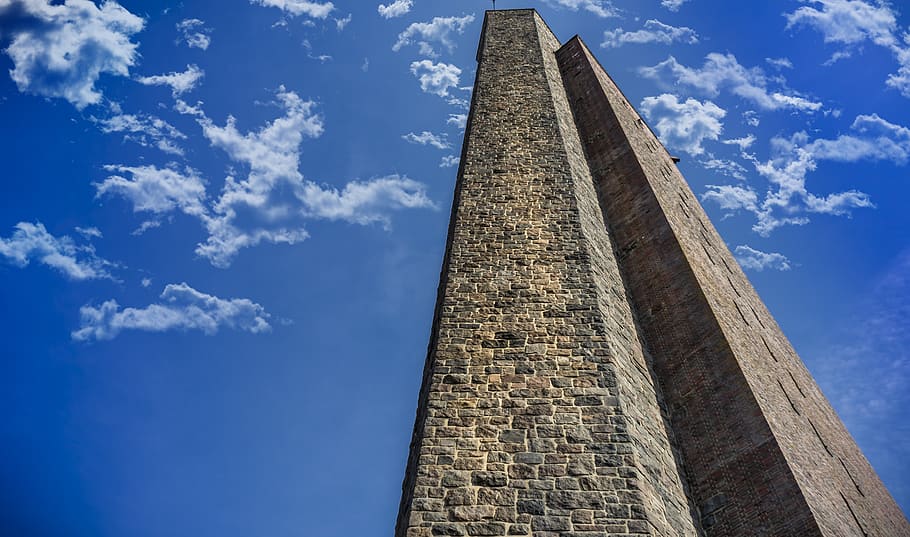 tower, monument, sky, cenotaph, laboe, clouds, stone wall, facade, HD wallpaper