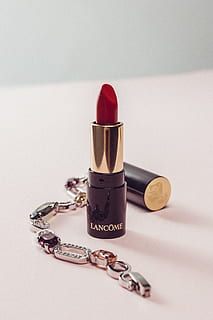 red Lancome lipstick, cosmetics, jewellery, makeup, jewels, product HD wallpaper