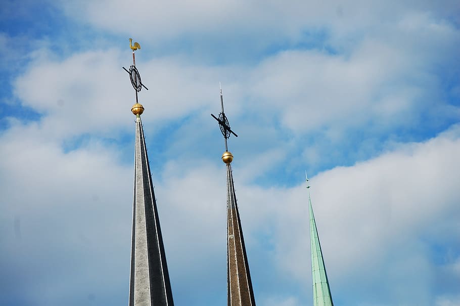 luxembourg, architecture, sky, clouds, points, cloud - sky HD wallpaper