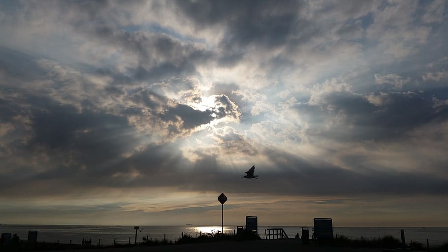 sunset, sky, nature, cloud, sunlight, cloud - sky, building exterior HD wallpaper