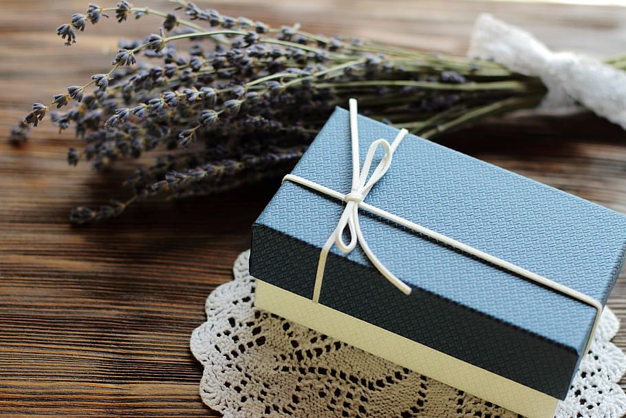 birthday, blue, bow, box, brown, celebration, christmas, craft HD wallpaper