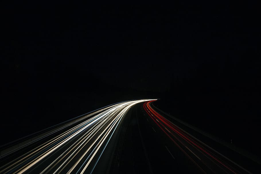 White and Black Vehicle Timelapse Digital Wallpaper, black background HD wallpaper