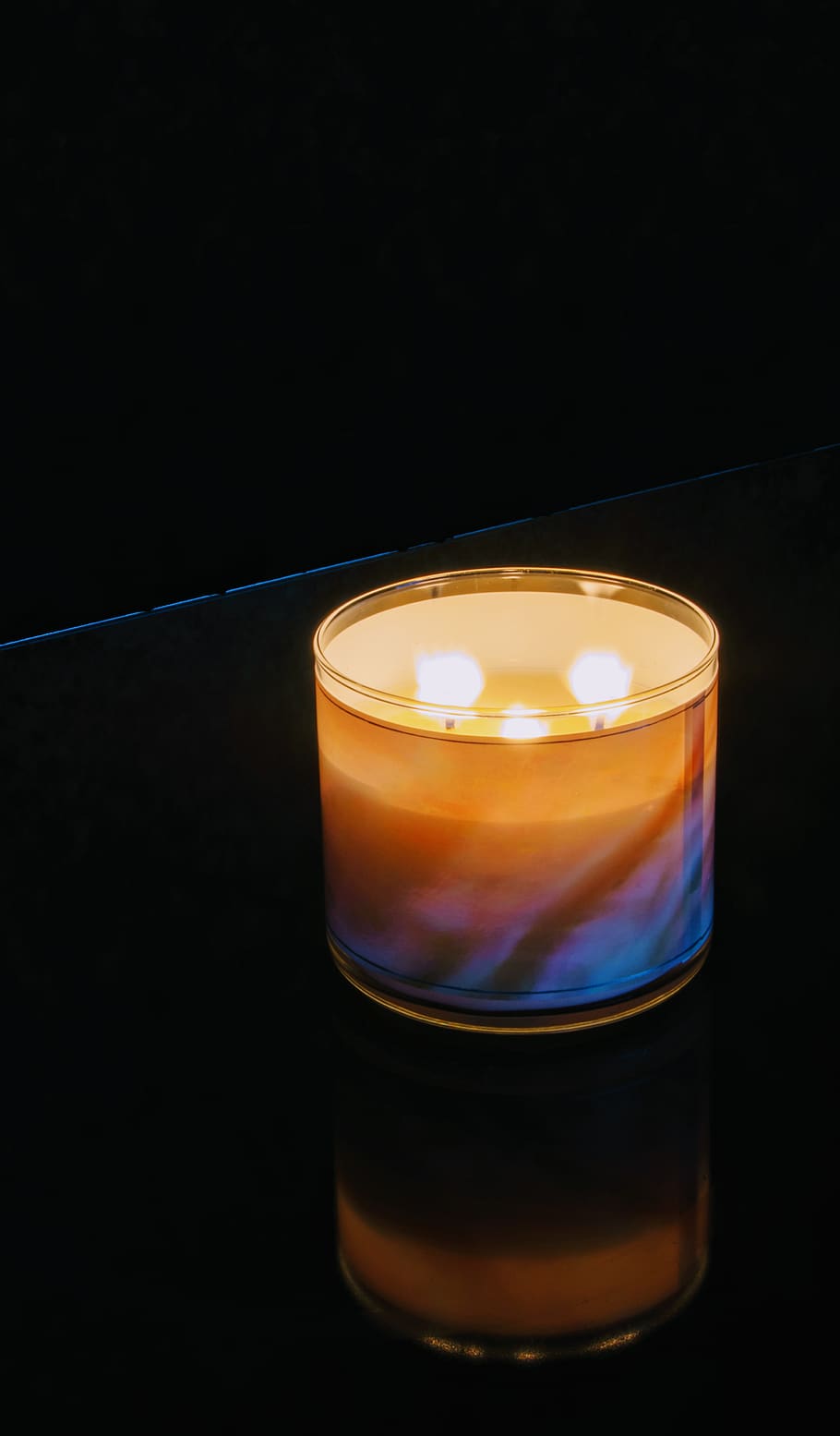 lighted candle, fire, black background, burning, flame, fire - natural phenomenon HD wallpaper