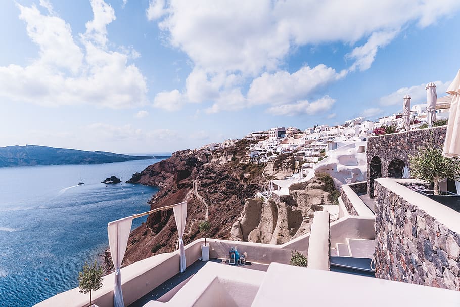 Santorini, Greece, architecture, built structure, sky, building exterior HD wallpaper