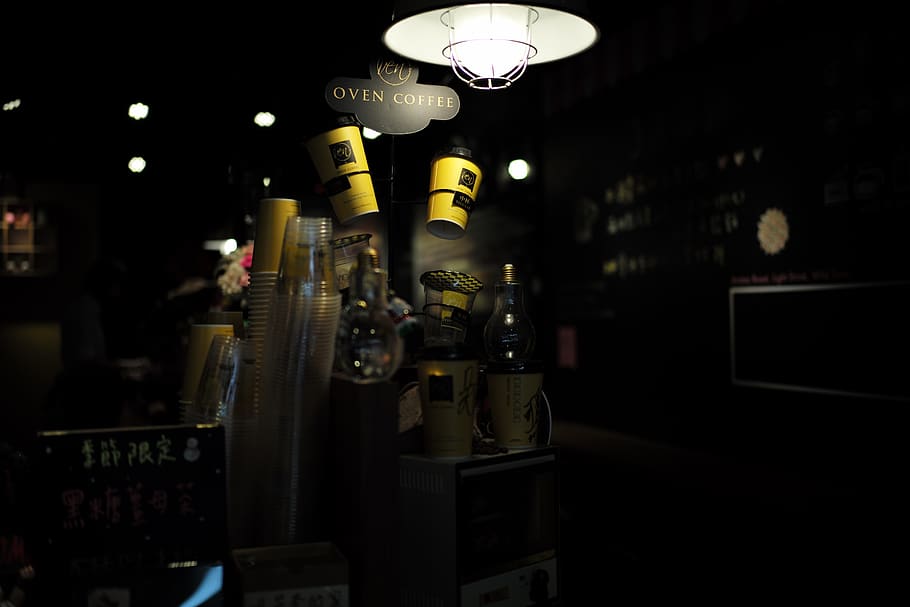 refreshment, food and drink, illuminated, night, alcohol, focus on foreground HD wallpaper