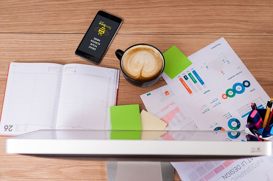 business, office, desk, work, mac, computer, technology, paper HD wallpaper