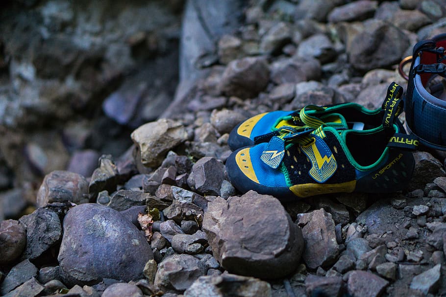 rock climbing, shoes, adventure, mountains, solid, rock - object, HD wallpaper