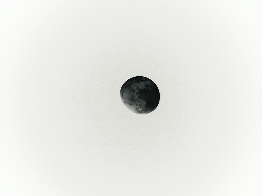moon, night, inverse, copy space, no people, astronomy, geometric shape, HD wallpaper