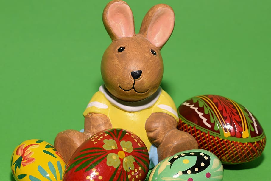 easter, hare, ceramic, easter bunny, decoration, easter eggs HD wallpaper