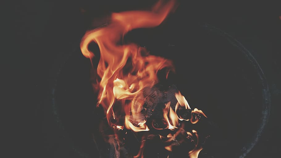 fire, red, yellow, burning, flame, fire - natural phenomenon HD wallpaper