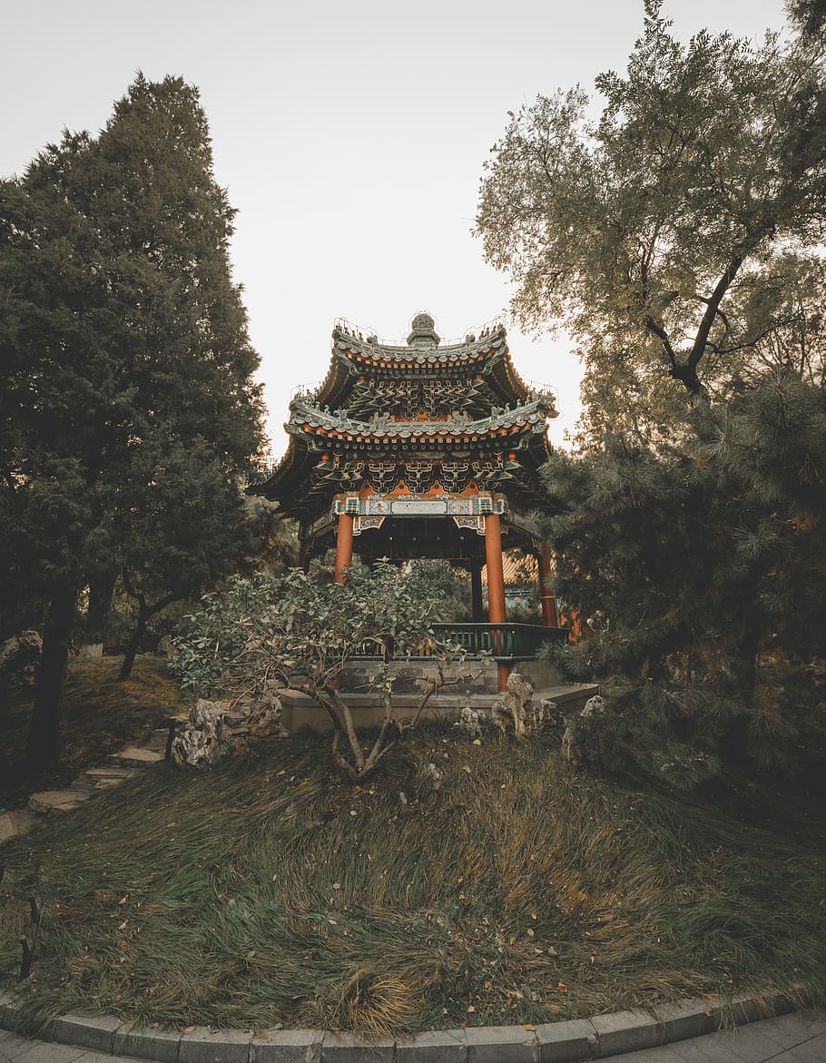 china, tienanmen, zhongshan park, ancient, beijing, sunset, HD wallpaper