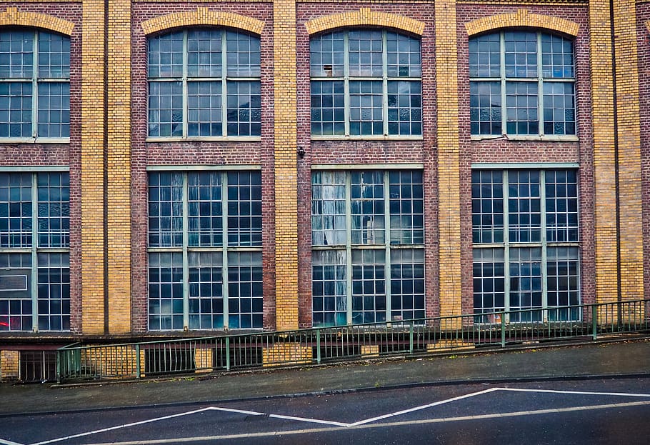 architecture, factory, window, facade, industry, building, factory building HD wallpaper