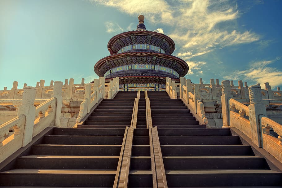 Lost Temple, China, architecture, building, clouds, daylight HD wallpaper