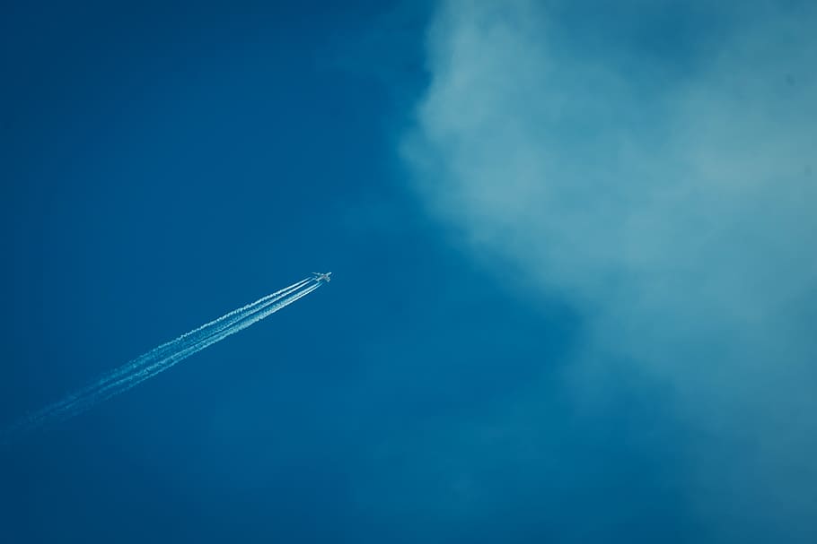 plane in air, cloud - sky, transportation, mode of transportation HD wallpaper