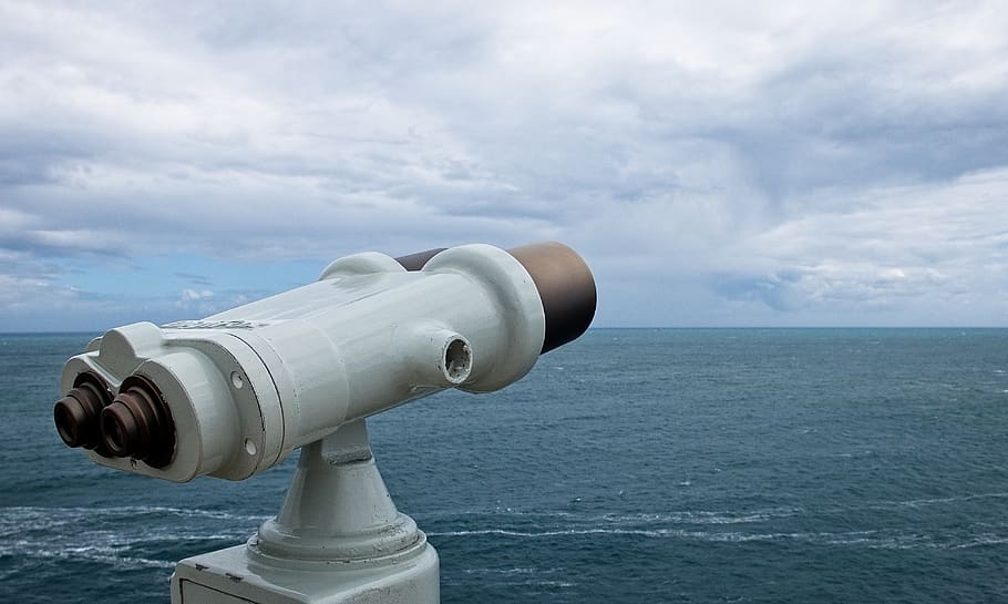 binoculars, horizon, steamer, hydrant, fire hydrant, outdoors HD wallpaper
