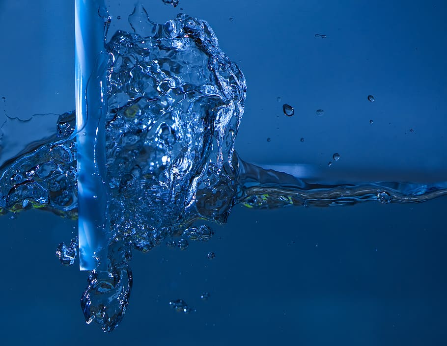 drinking straw, water surface, air bubbles, macro, transparent HD wallpaper
